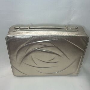 Lancôme Paris Gold Makeup Carrying Case Zippered With Handle Lined No Product